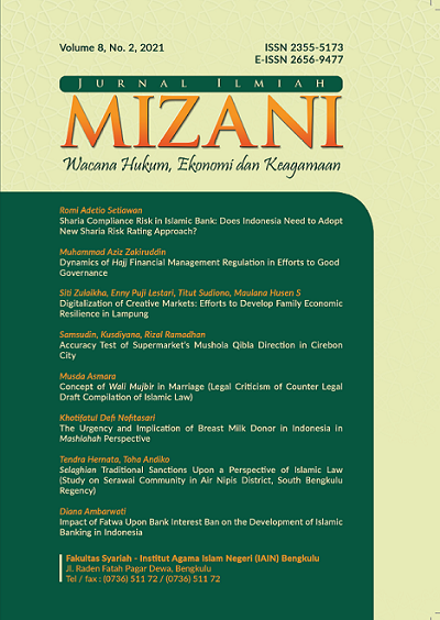 MIZANI: Wacana Hukum, Ekonomi, dan Keagamaan